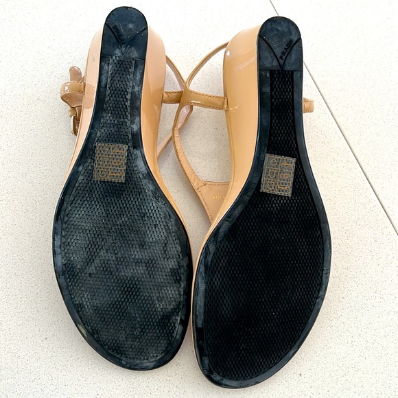Prada Patent Leather Logo Wedges - Picture 5 of 5